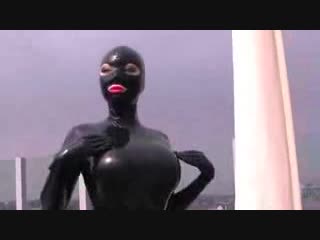 latex catsuit mask